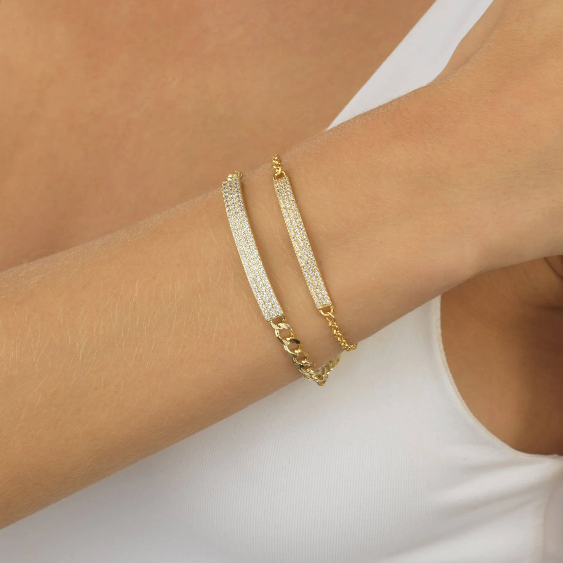 Pavé Bar Link Bracelet
