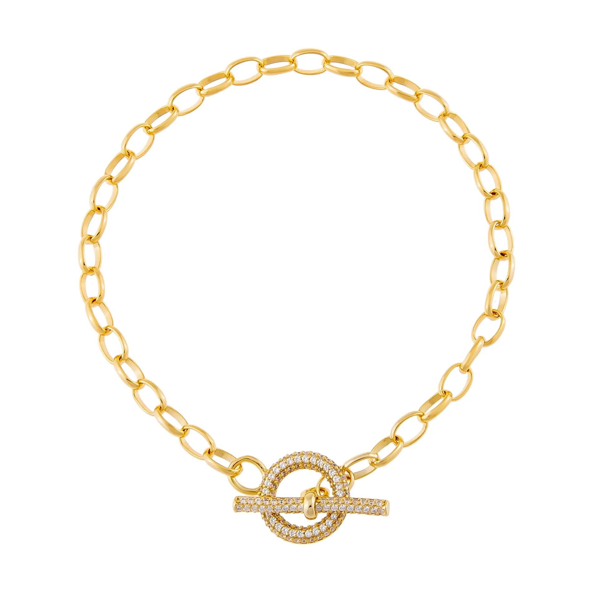 Pavé Toggle Chain Link Bracelet