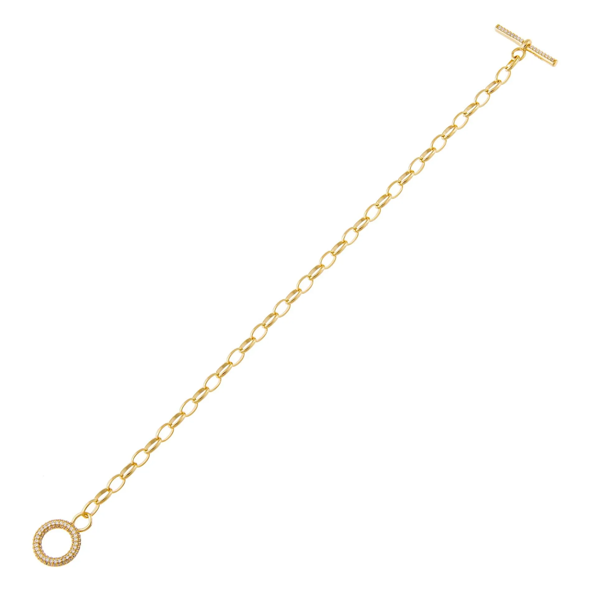 Pavé Toggle Chain Link Bracelet