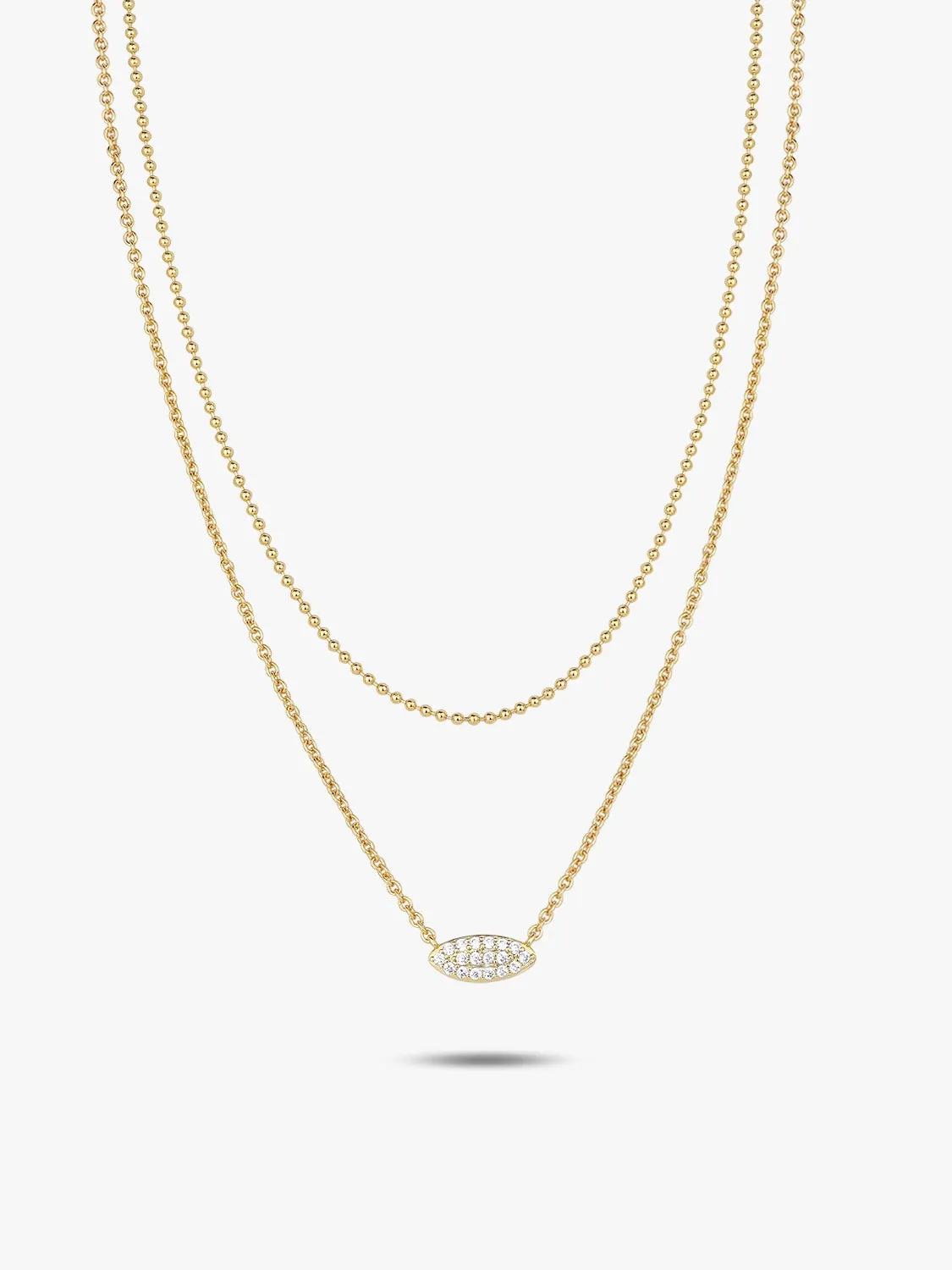 Pave Eye Layered Necklaces