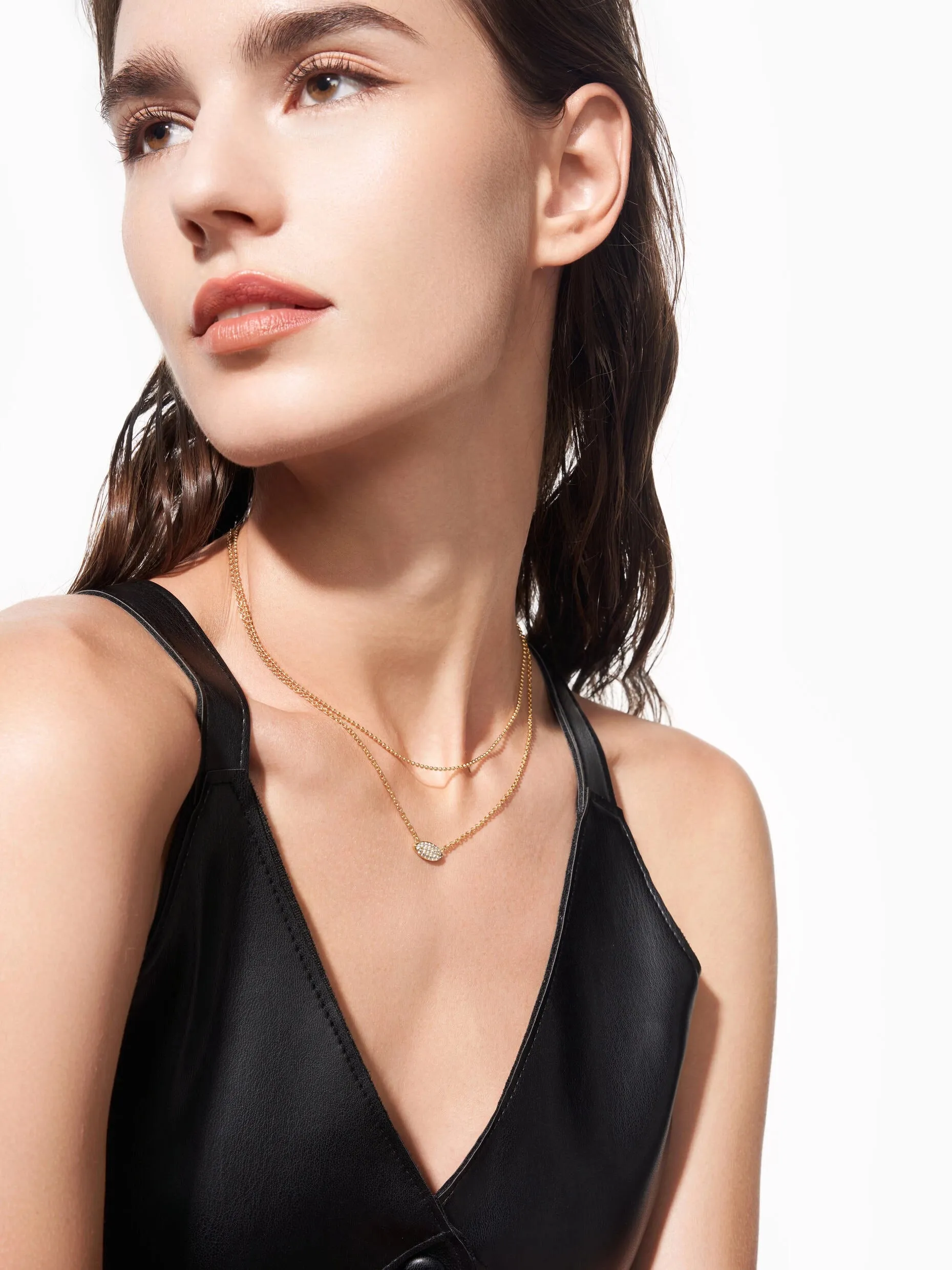 Pave Eye Layered Necklaces