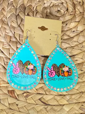 Peace Love Fall Dangle Earrings
