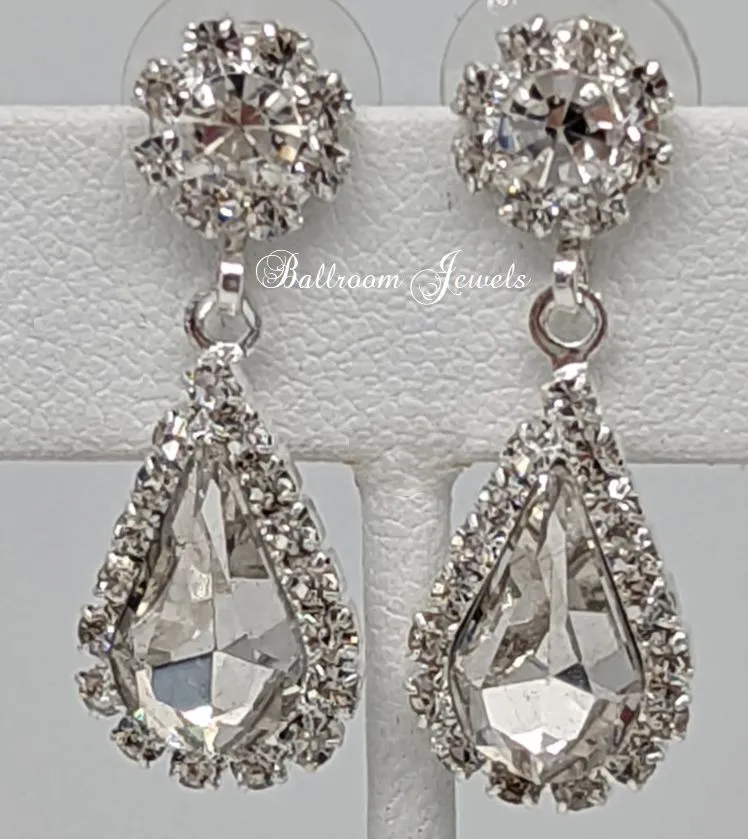 Pear rhinestone necklace set