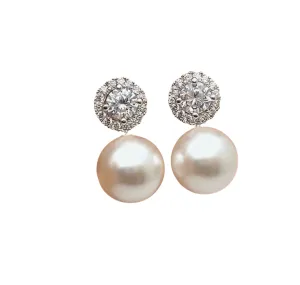 Pearl Rhinestone Stud Earrings