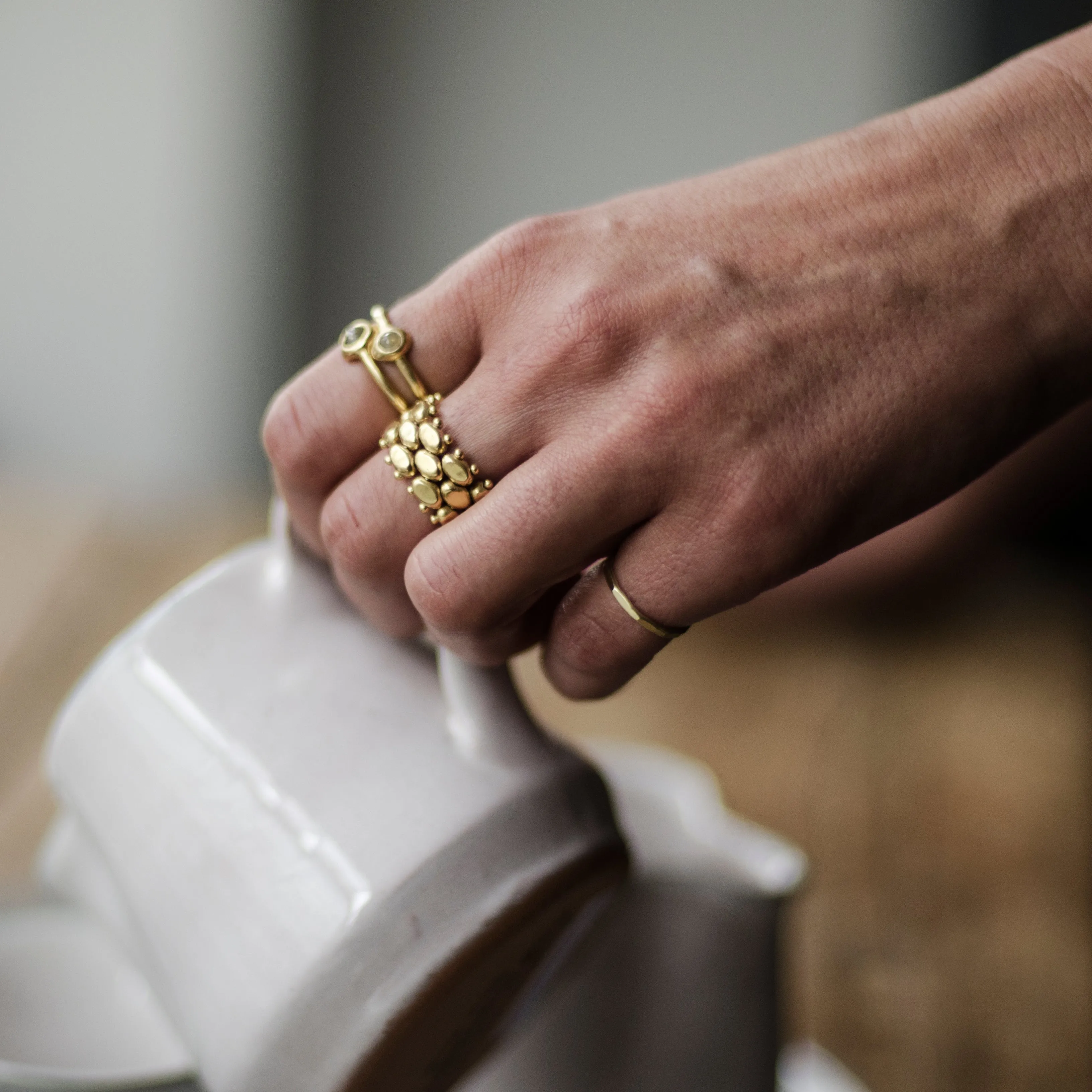 Pebbles, 19k Gold