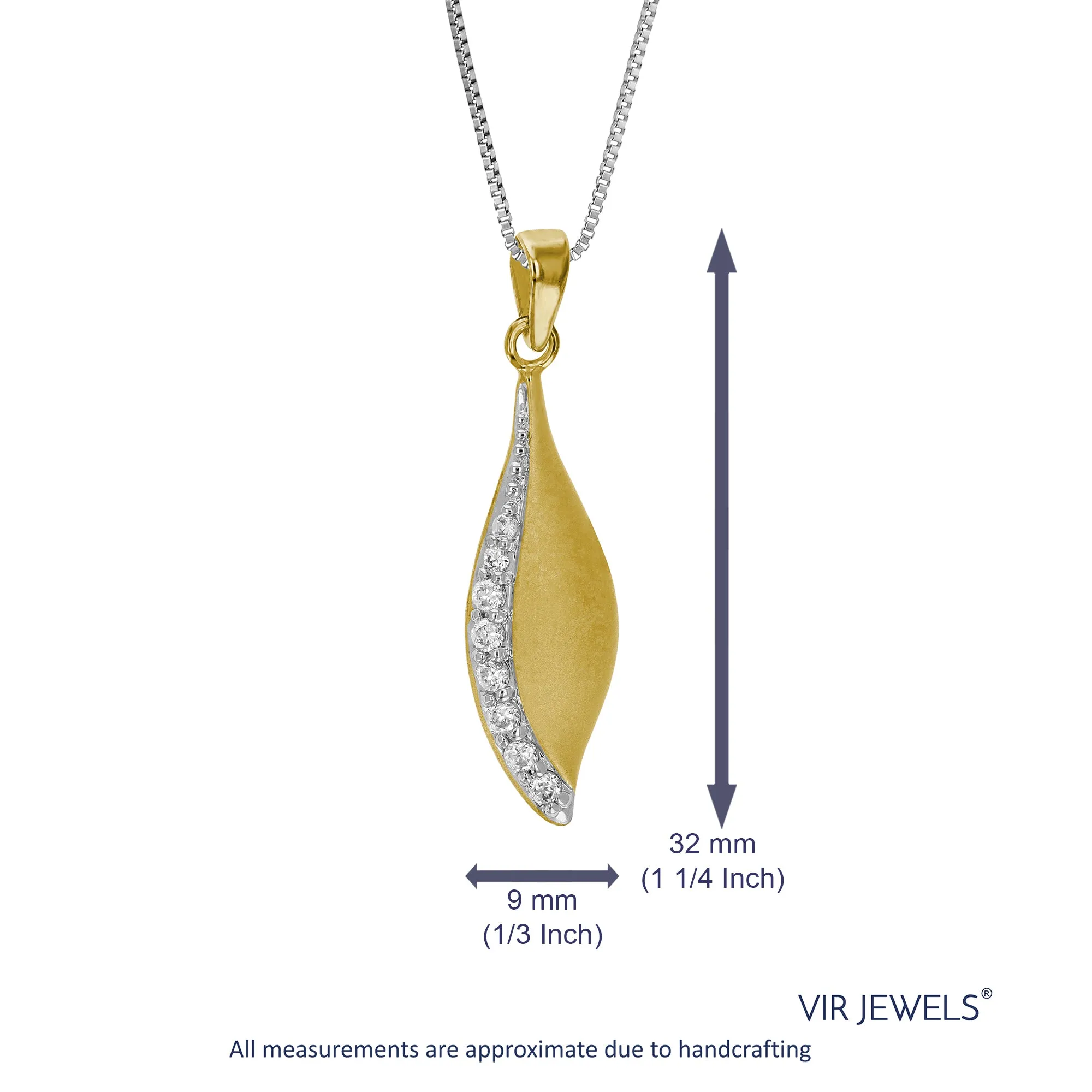 Pendant Necklace, Yellow Gold Plated Fashion Pendant Necklace for Women in Brass with 18 Inch Chain