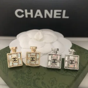Perfume Bottle Shaped Zirconia Earrings