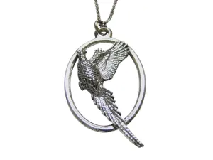 Pheasant Bird Large Oval Pendant Necklace