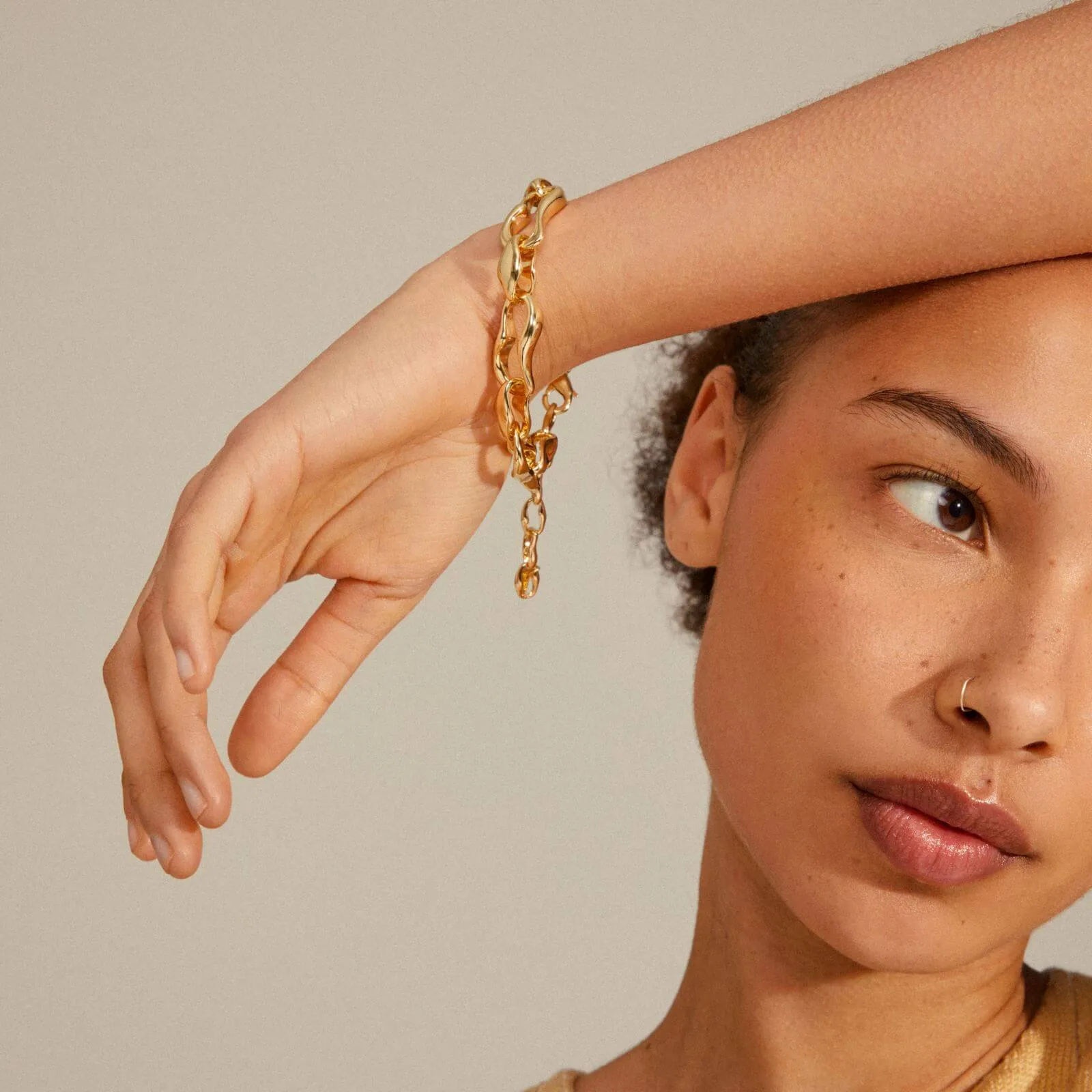 Pilgrim Wave Gold Chunky Link Bracelet