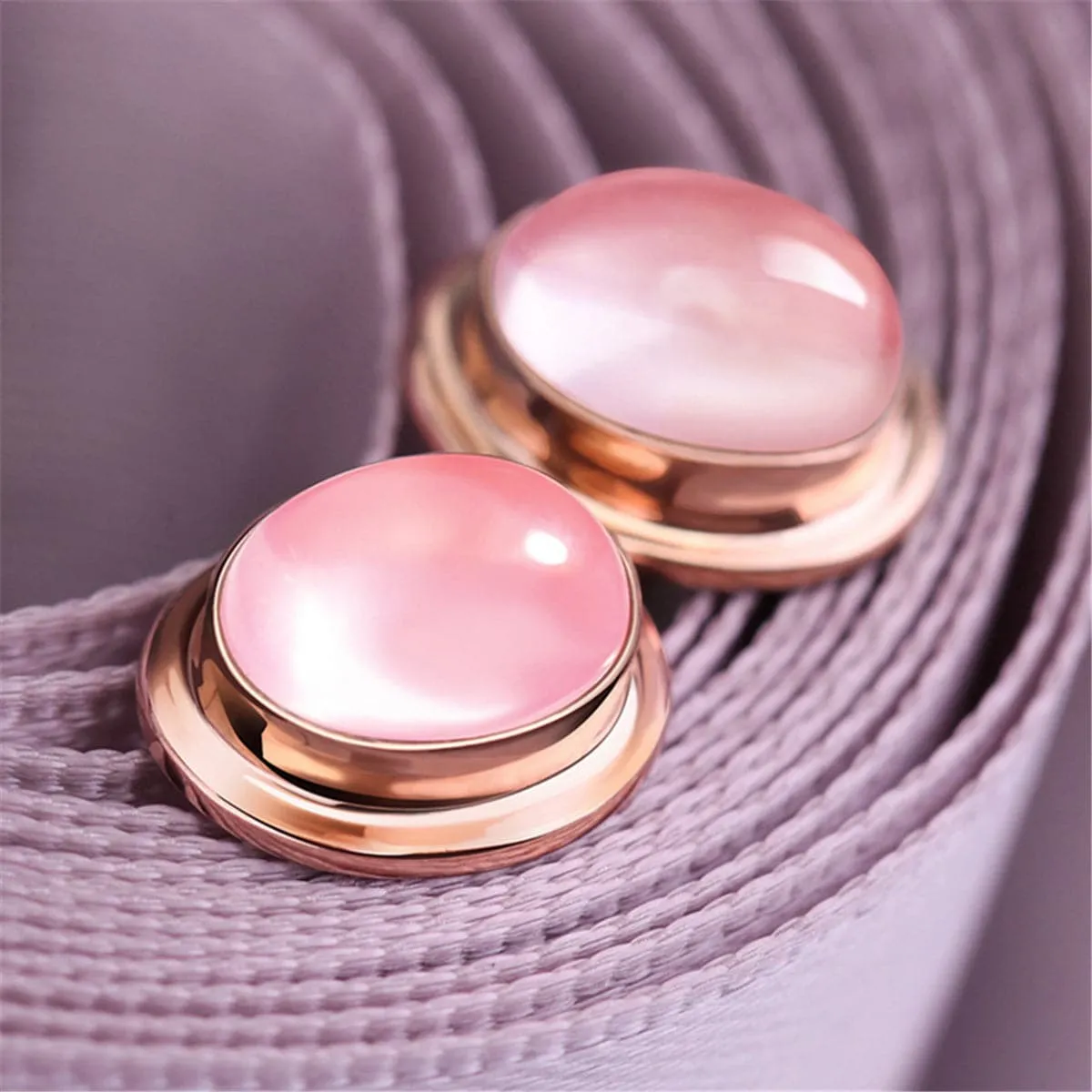 Pink Crystal & 18K Rose Gold-Plated Oval Stud Earrings