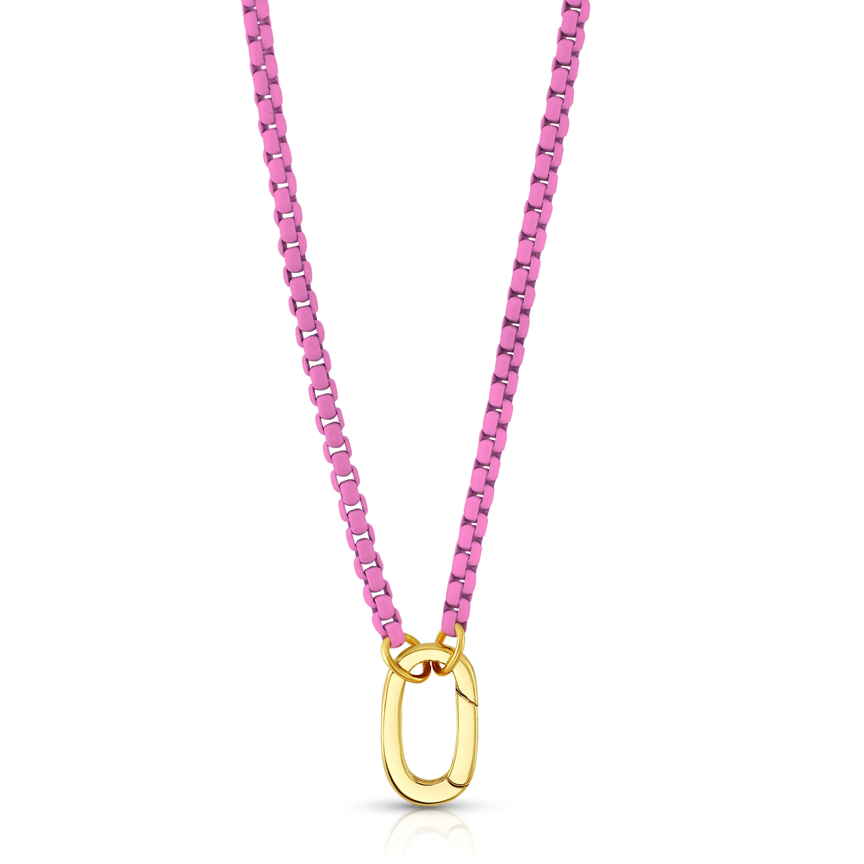 PINK ENAMEL CONNECTOR NECKLACE