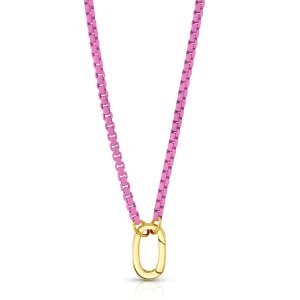 PINK ENAMEL CONNECTOR NECKLACE