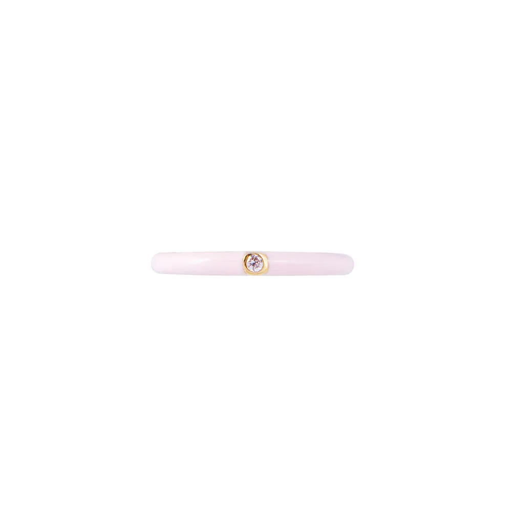 PINK FLAMINGO ENAMEL STACKER RING