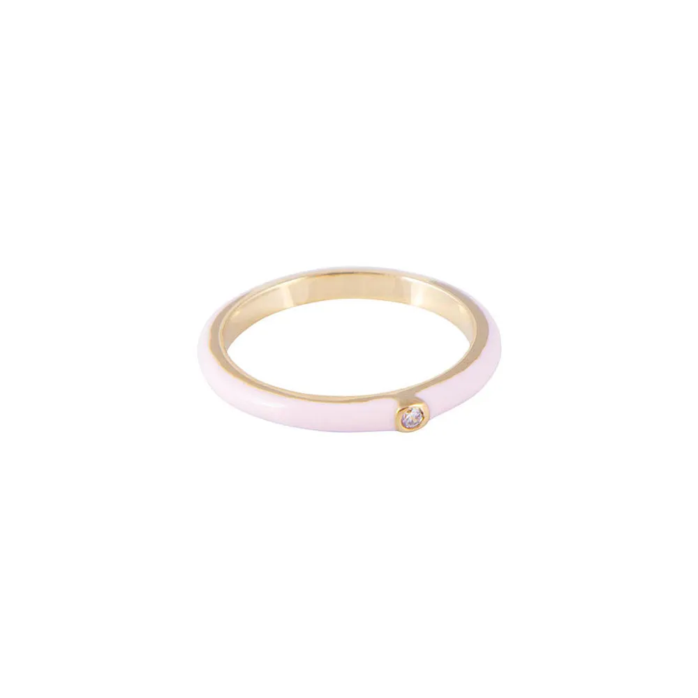 PINK FLAMINGO ENAMEL STACKER RING