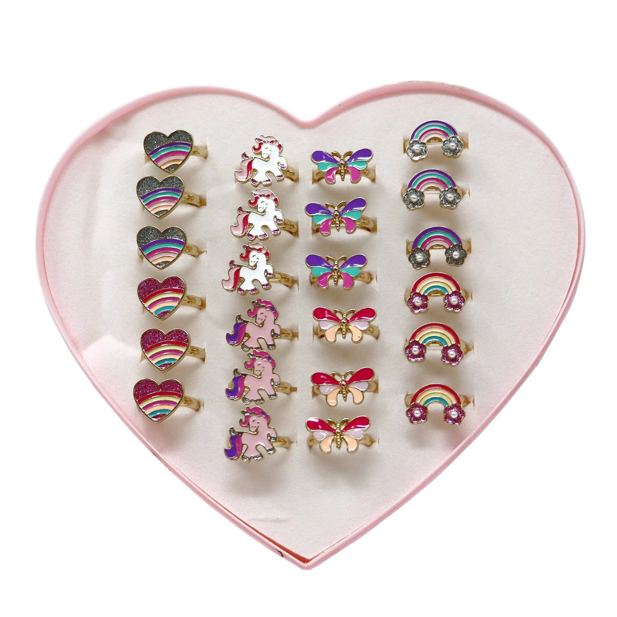 Pink Poppy - Rainbow Fantasy Rings - (Pack Size: 24)