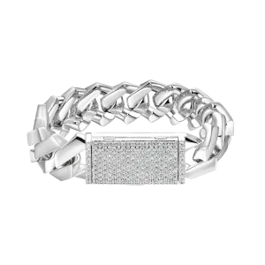 Plain Gold Prong Cuban Link Bracelet - 15mm