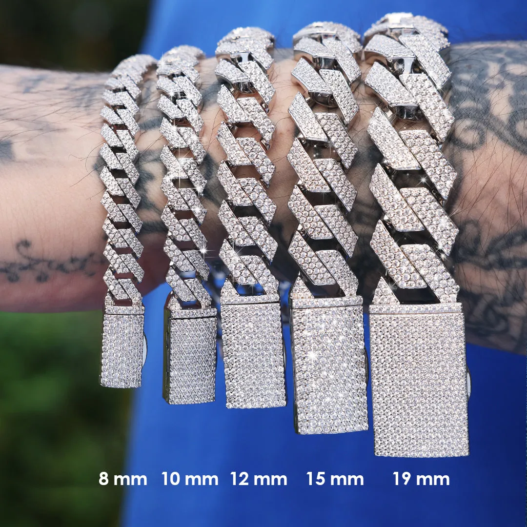 Plain Gold Prong Cuban Link Bracelet - 8mm