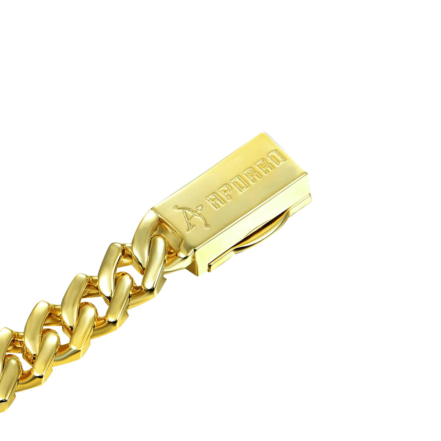 Plain Gold Prong Cuban Link Bracelet - 8mm