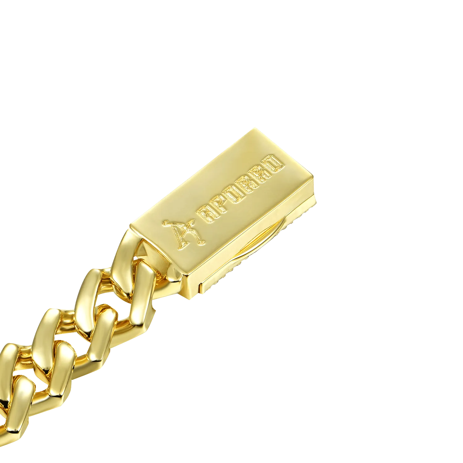 Plain Gold Prong Cuban Link Bracelet - 8mm