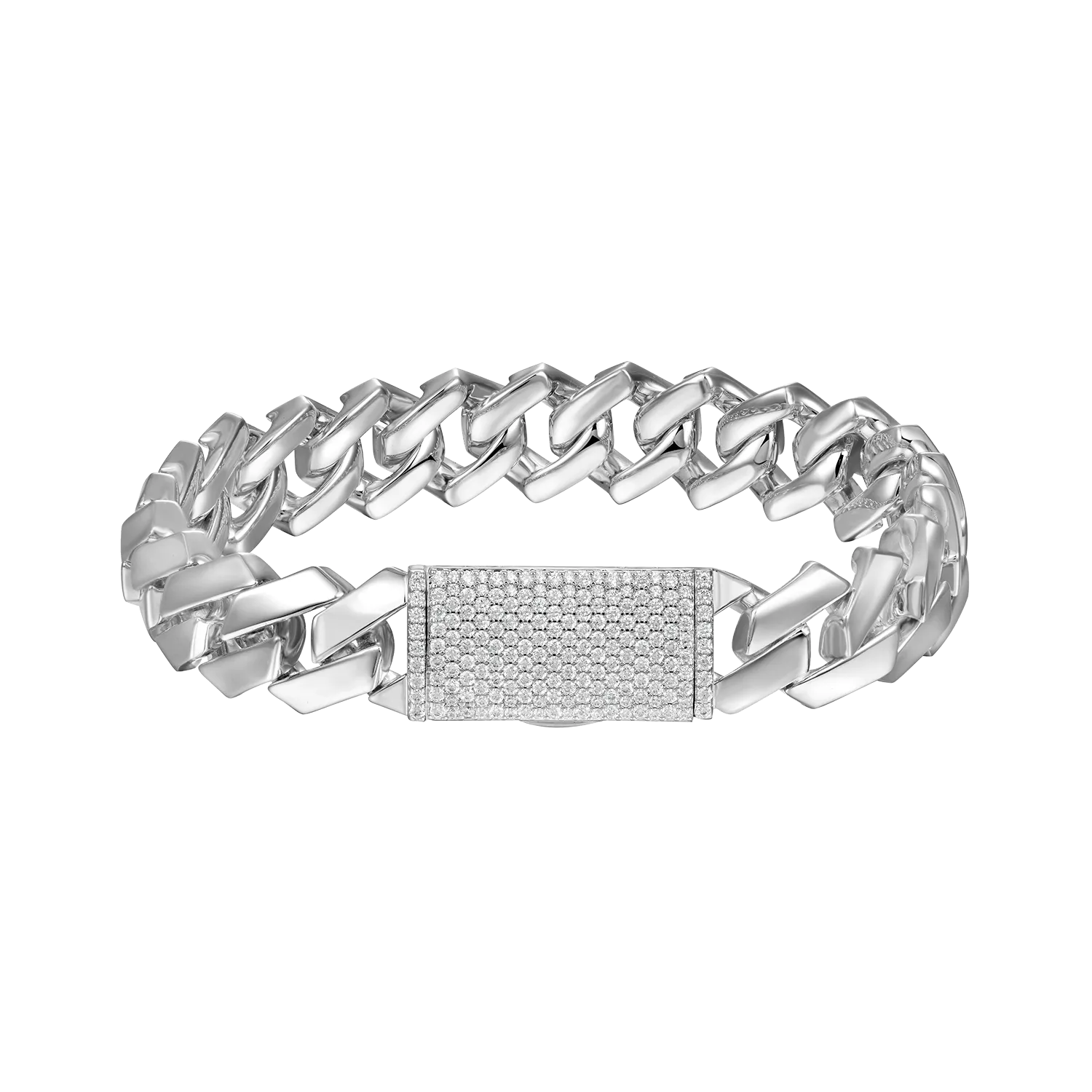 Plain Gold Prong Cuban Link Bracelet - 8mm