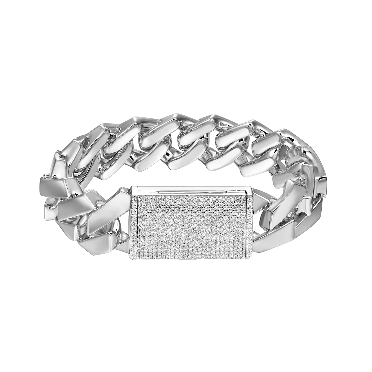 Plain Gold Prong Cuban Link Bracelet - 8mm