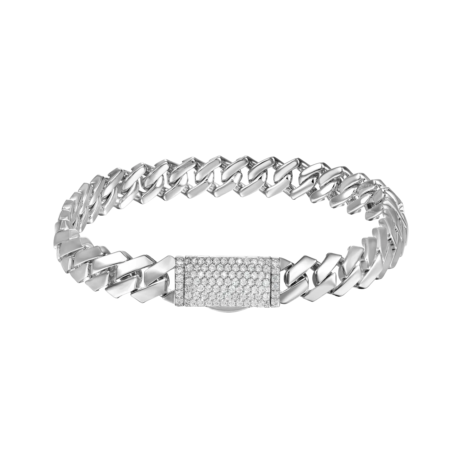Plain Gold Prong Cuban Link Bracelet - 8mm