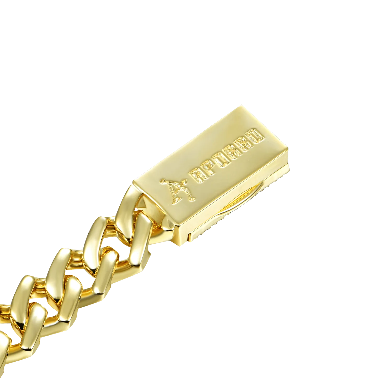 Plain Gold Prong Cuban Link Bracelet - 8mm
