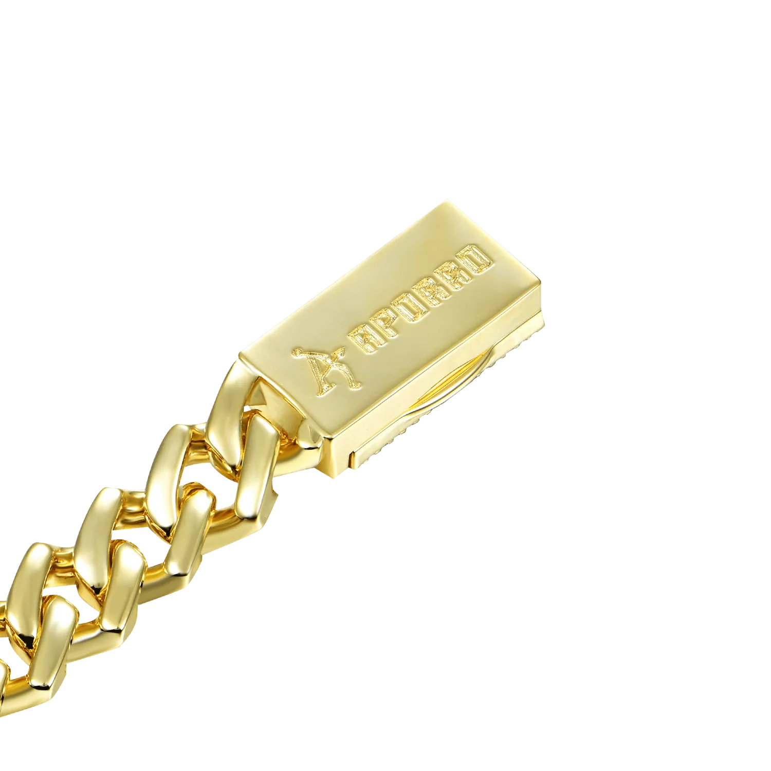 Plain Gold Prong Cuban Link Bracelet - 8mm