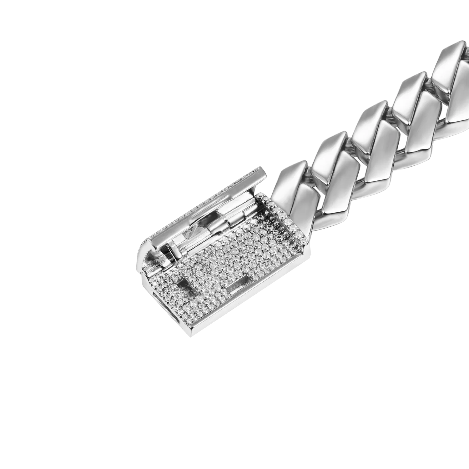 Plain Gold Prong Cuban Link Bracelet - 8mm