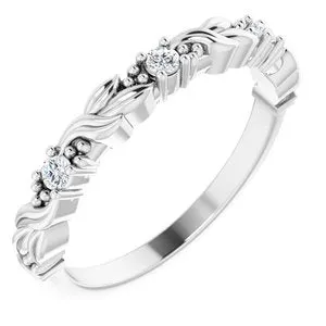 Platinum 1/10 CTW Natural Diamond Sculptural Anniversary Band