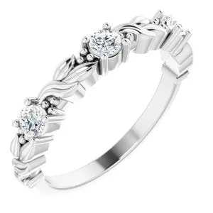 Platinum 1/4 CTW Natural Diamond Sculptural Anniversary Band