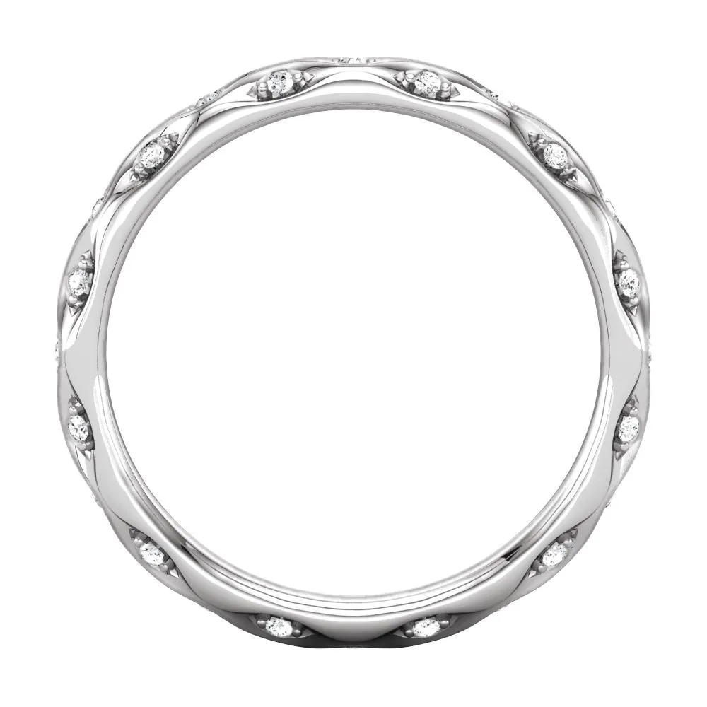 Platinum 1/5 CTW Diamond Sculptural-Inspired Eternity Band Size 7