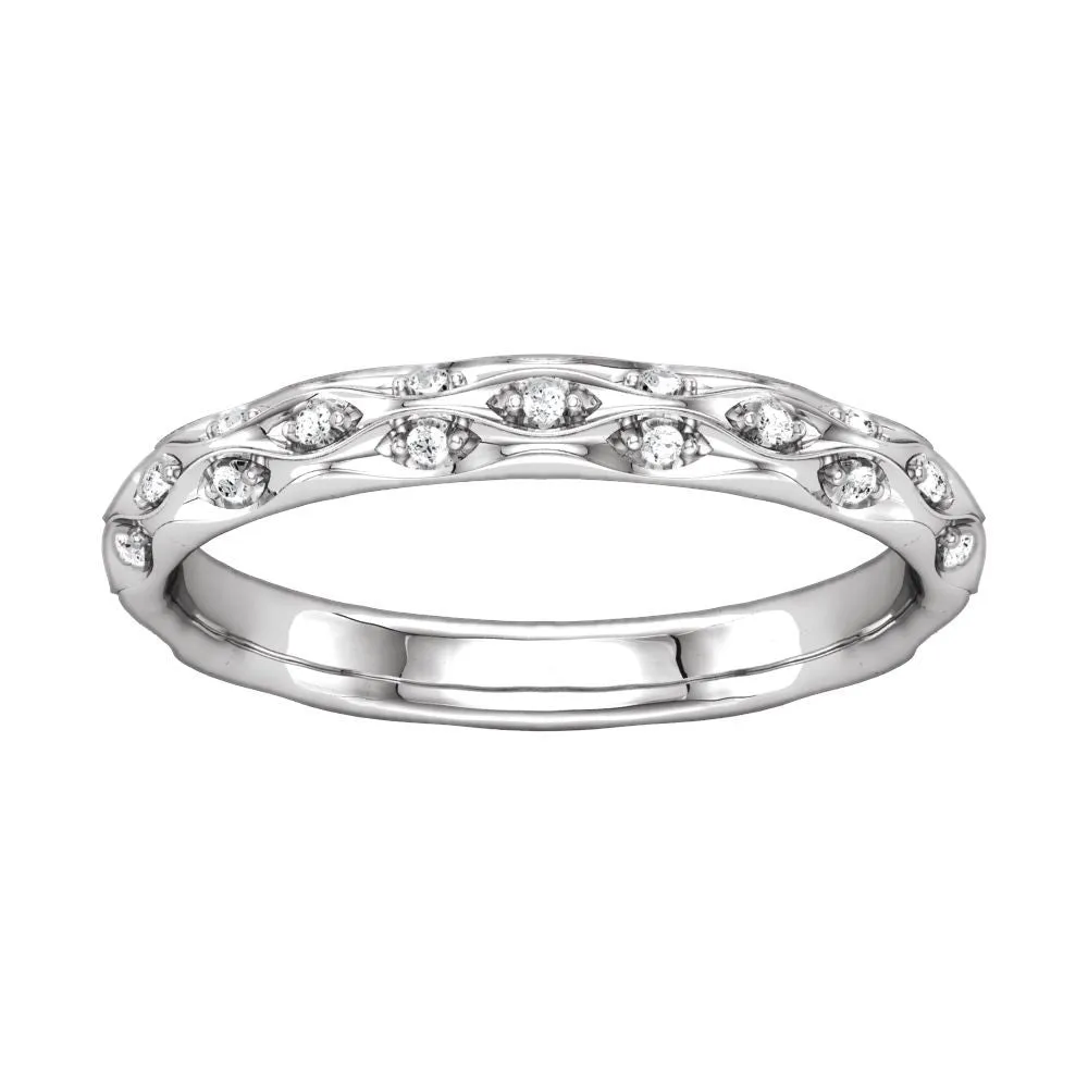 Platinum 1/5 CTW Diamond Sculptural-Inspired Eternity Band Size 7