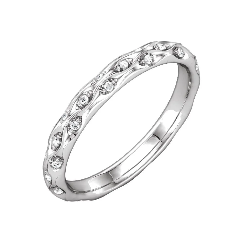 Platinum 1/5 CTW Diamond Sculptural-Inspired Eternity Band Size 7
