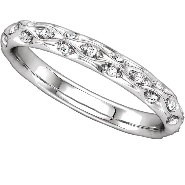 Platinum 1/5 CTW Diamond Sculptural-Inspired Eternity Band Size 7