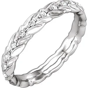 Platinum 1/5 CTW Diamond Sculptural-Inspired Eternity Band Size 7