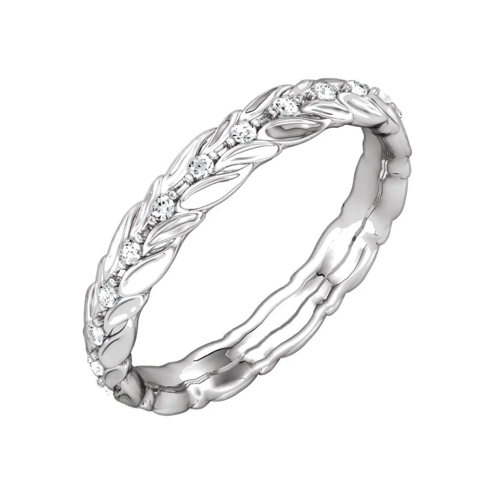 Platinum 1/5 CTW Diamond Sculptural-Inspired Eternity Band Size 7