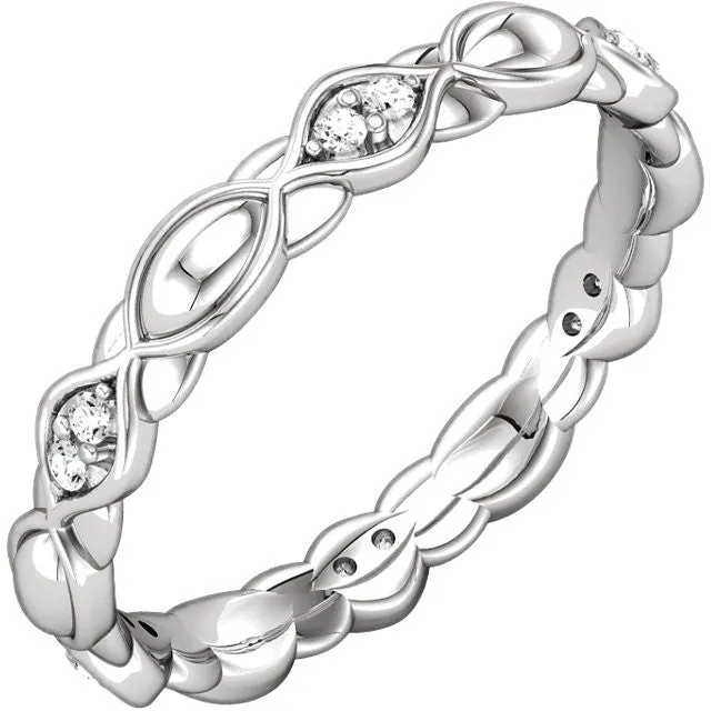 Platinum 1/8 CTW Diamond Sculptural-Inspired Eternity Band Size 7
