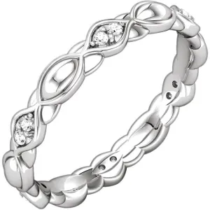 Platinum 1/8 CTW Diamond Sculptural-Inspired Eternity Band Size 7