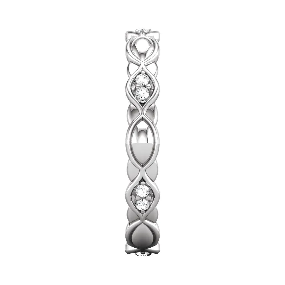 Platinum 1/8 CTW Diamond Sculptural-Inspired Eternity Band Size 7