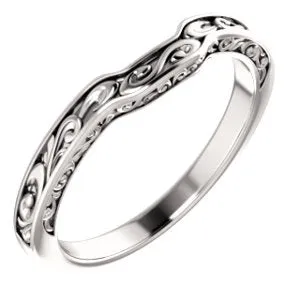 Platinum Sculptural-Inspired Matching Band