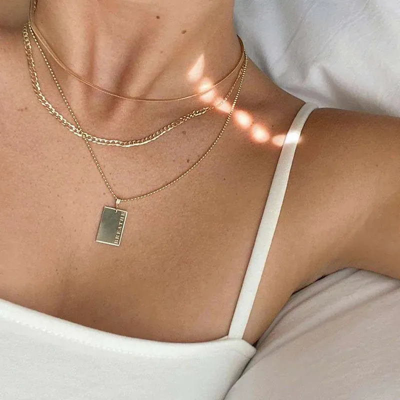 Positive Affirmation Engraved Necklaces