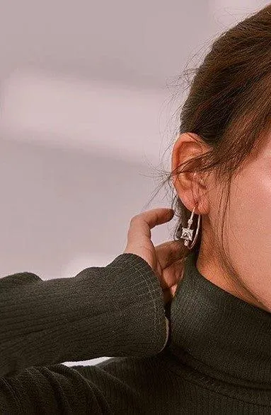 Princess Cut Crystal Hoop Earrings