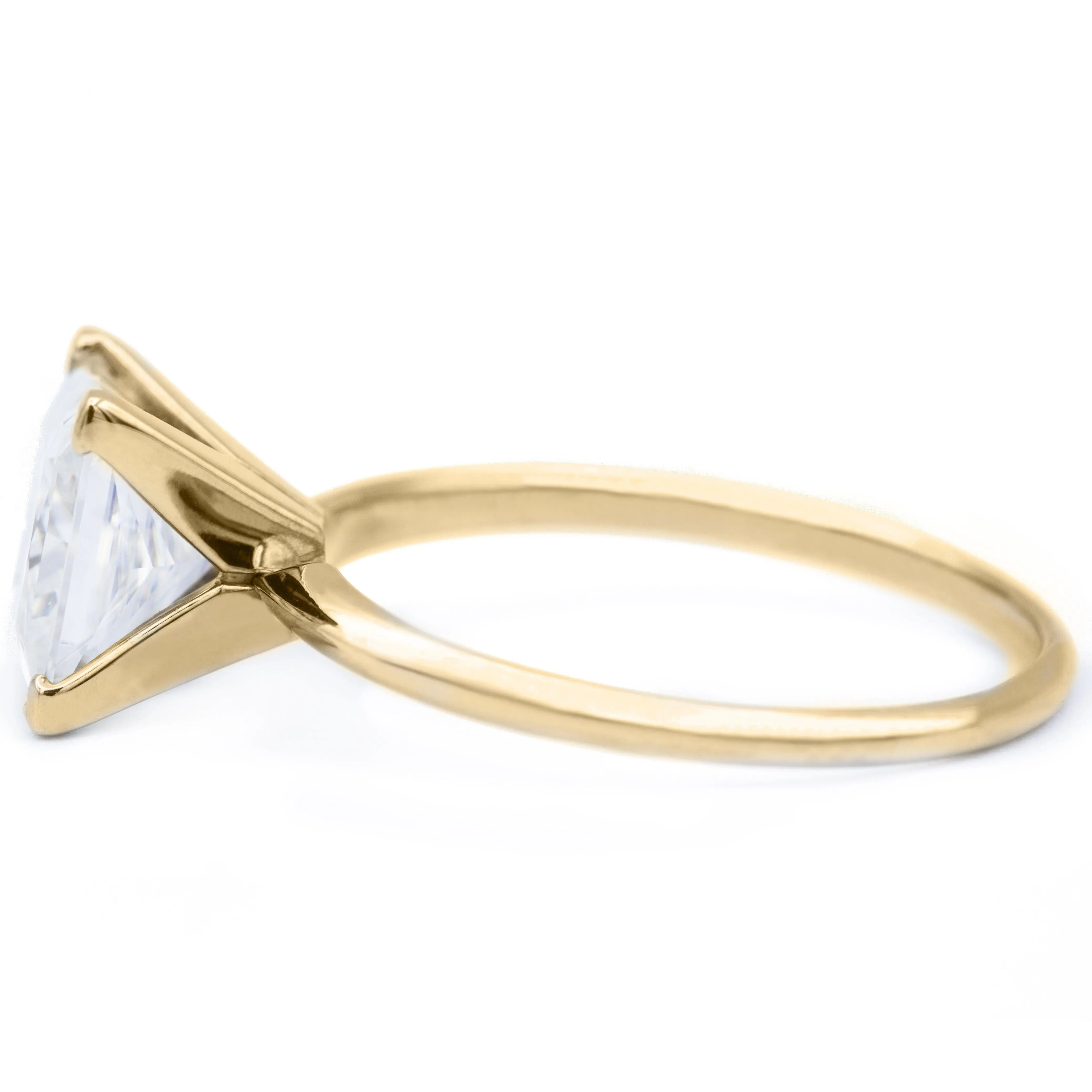 Princess Moissanite 4 Prongs FANCY Solitaire Ring