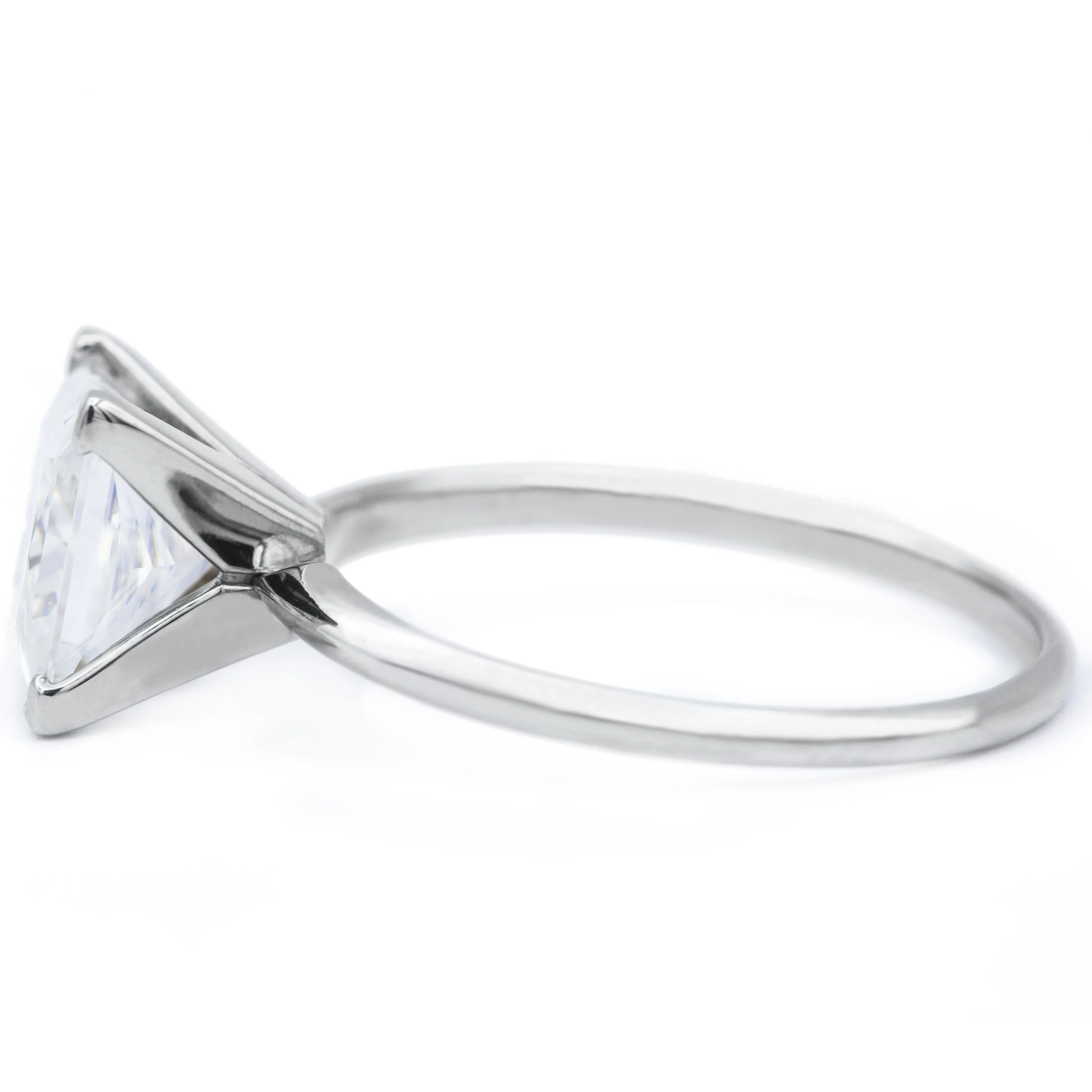 Princess Moissanite 4 Prongs FANCY Solitaire Ring