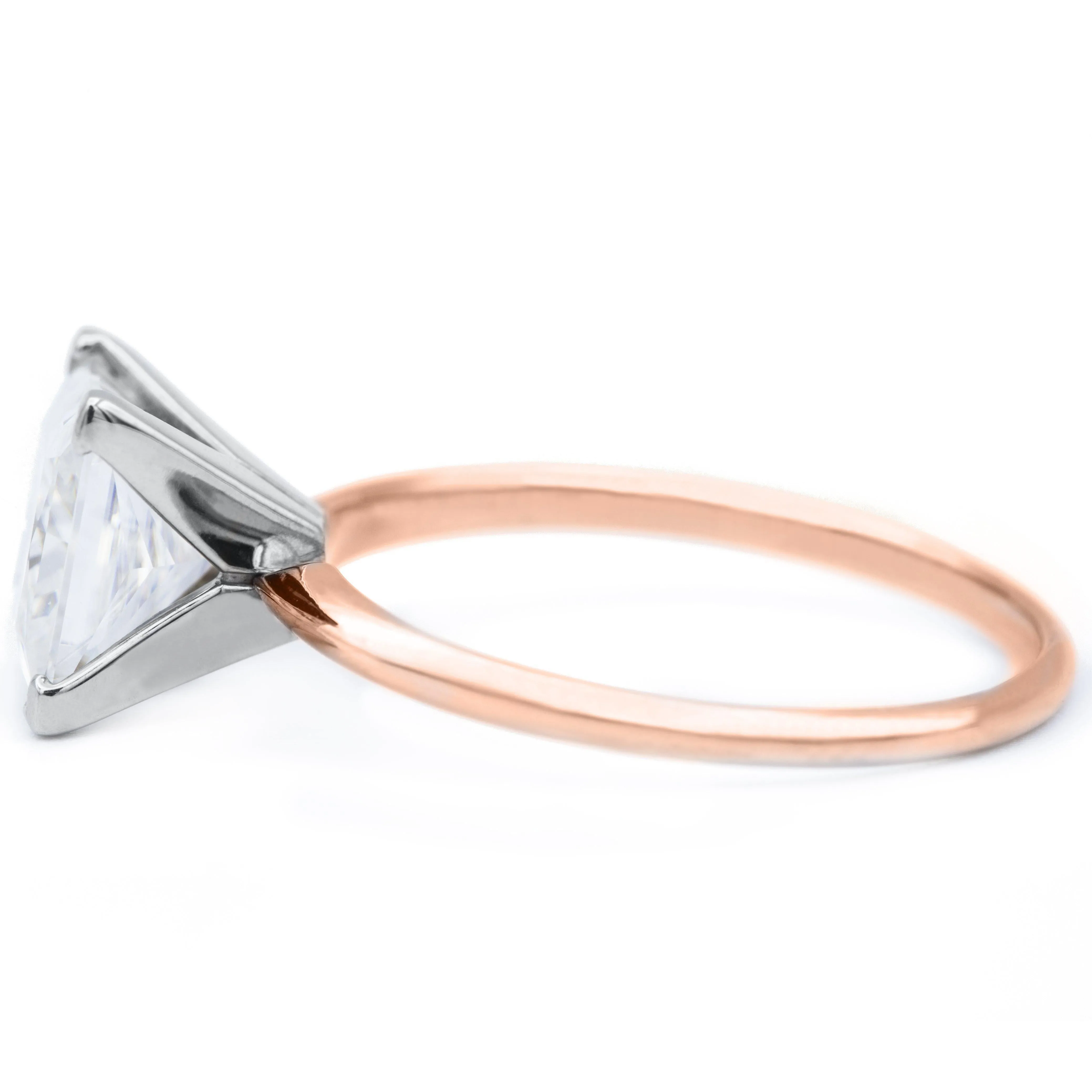 Princess Moissanite 4 Prongs FANCY Solitaire Ring