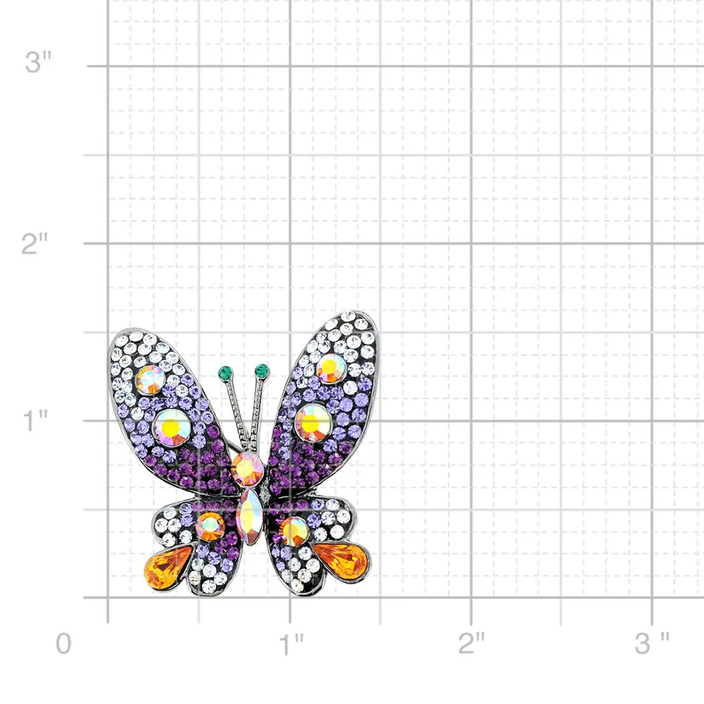 Purple Butterfly Crystal Pin Brooches