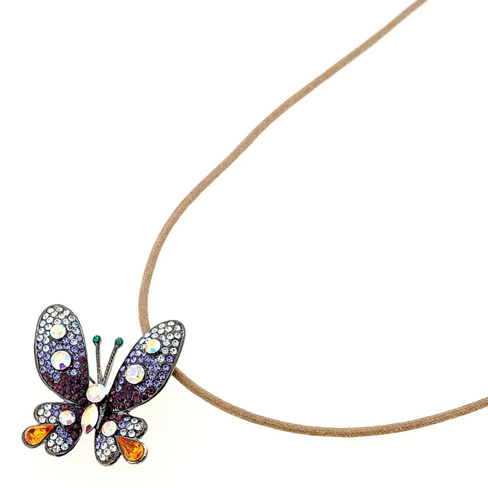 Purple Butterfly Crystal Pin Brooches