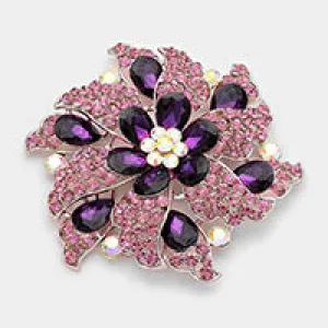 Purple Crystal Brooches