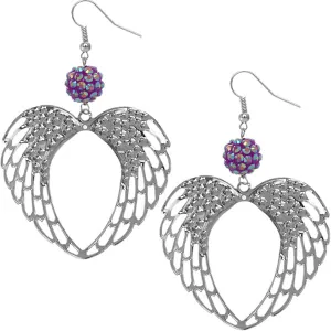 Purple Fireball Double Wing Earrings